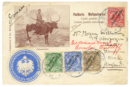 "DAMARALAND" : 1901 3pf+ 5pf+ 10pf+ 20pf Canc. GOBABIS On Superb Illustrated Card "OCHSENREITER" Send From DAMARALAND To - Africa Tedesca Del Sud-Ovest