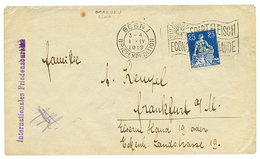"OMARURU Via SWITZERLAND" : 1919 SWITZERLAND 25c Canc. BERN + INTERNATIONALES FRIEDENSBUREAU In Blue On Envelope From OM - África Del Sudoeste Alemana