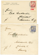 1903 20pf Canc. BUEA To ZURICH And 1905 10pf Sheet Margin On Card (Gruss Aus BALI KAMERUN) To ZURICH. Vvf. - Camerún