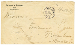 "EBOLOWA" : 1916 "16.10.16" Manus. + "GENERAL MERCHT" + 1c(x2) + 2c(x4) Canc. French DUALA CAMEROUN On Envelope (KRIBI S - Camerun