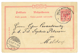 1897 P./Stat 10pf (crease) Datelined "KAMERUN" Canc. KDM SCHIFFSPOST N°9 To MELDORF. Vvf. - Camerun