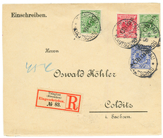 1900 CHINA 5pf(x2) + 10pf + 20pf Canc. TSINGTAU KIAUTSCHOU On REGISTERED Cover To GERMANY. Vvf. - Kiauchau