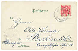 MARIANES - VORLAUFER : 1900 10pf Canc. SAIPAN MARIANEN On Card To BERLIN With Arrival Cds. RARE. Vf. - Isole Marianne