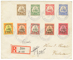 1907 3pf To 80pf Canc. SAIPAN MARIANEN On REGISTERED Envelope To WIESBADEN. Superb. - Islas Maríanas