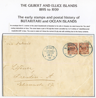 1898 Pair 50pf Canc. JALUIT MARSCHALL INSELN In Blue On Envelope (reduced At Left) + "VIA JALUIT" To Madam LOSSNER In DR - Isole Marshall
