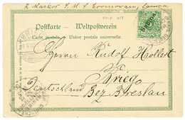 1900 5pf Canc. KDSP N°8 On Card (Gruss TALOFA) From "S.MS CORMORRAN SAMOA" To GERMANY. Vf. - Samoa