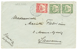 "S.M.S CONDOR" : 1912 5pf (x2) + 10pf Canc. APIA On Envelope To SWITZERLAND. Verso, "S.M.S CONDOR APIA". Vvf. - Samoa