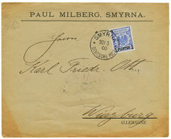 SMYRNA : 1900 1P On 20pf Canc. SMYRNA On Commercial Envelope To GERMANY. Superb. - Turchia (uffici)