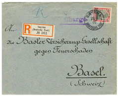 SMYRNA : 1905 2P On 40pf Canc. SMYRNA + CHARGE In Violet On REGISTERED Cover To SWITZERLAND. Superb. - Turquia (oficinas)