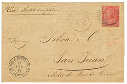 "Destination PORTO-RICO" : 1880 40c (crease) Canc. On Cover To SAN JUAN (ISLA PUERTO-RICO). Very Rare Destination. Vf. - Unclassified