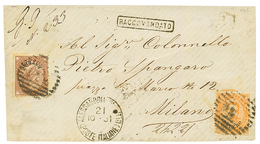 EGYPT - ITALIAN P.O : 1881 ESTERO 30c DELARUE + 10c UMBERTO (fault) On REGISTERED Cover (front Only) From ALESSANDRIA To - Unclassified