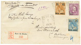 1901 P./Stat 10 On 25cc + 15c+ 12 1/2c Canc. FORT DE KOCK Sent REGISTERED To GERMANY. Vvf. - Indie Olandesi