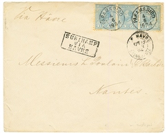 SURINAME - Triple Rate : 1894 25c(x3) Canc. PARAMARIBO + SURINAME VIA HAVRE On Envelope To FRANCE. Vvf. - Surinam ... - 1975