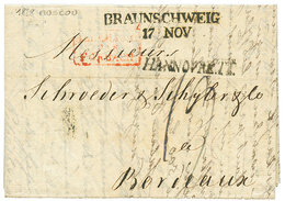 RUSSIA Via BRAUNSCHWEIG & HANNOVER : 1828 BRAUNSCHWEIG + HANNOVER T.T On Entire Letter Datelined "MOSCOU" To FRANCE. Vvf - Other & Unclassified