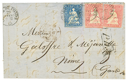 1861 STRUBEL 10r + 15r(x2) Canc. CHAUX DE FONDS On Cover (side Flaps Missing) To FRANCE. RENGGLI Certificate (1994). Vf. - Otros & Sin Clasificación