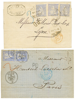 2 Covers : 1868 30c(x2) NYON To FRANCE And 1875 30c(x3) GENEVE To FRANCE. Vvf. - Otros & Sin Clasificación