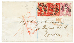 1881 BAHAMAS 1p(x2) + 4d Canc. A05 + REGISTERED NASSAU On Envelope ( Repaired Corner) To LONDON. RARE. Ex. BURRUS Collec - Otros & Sin Clasificación