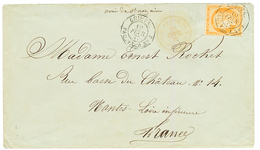 BURMA : 1877 FRENCH COLONIES 40c With 4 Margins Canc. COL. FR. PAQ FR A N°3 On Envelope From RANGOON To FRANCE. Very Sca - Otros & Sin Clasificación