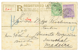 INDIA To MADEIRA : 1903 1/2a + 2a Canc. BARODDA CAMP On REGISTERED LETTER (2a) To FUNCHAL MADEIRA. Vf. - Otros & Sin Clasificación