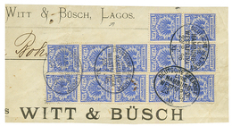 LAGOS : 1896 GERMANY 20Pf(x12) Canc. DEUTSCHE SEEPOST/HAMBURG- WESTAFRIKA XL On Large Piece From LAGOS. Spectacular And  - Nigeria (...-1960)