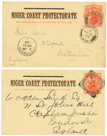 NIGER COAST : 1895/1903 2 P./Stat "NIGER COAST PROTECTORATE" Canc. BONNY Or AKASSA To ENGLAND. Nice Pair. Superb. - Nigeria (...-1960)