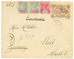 1899 P./Stat 30c + 2c(x2) + 4c Canc. SEYCHELLES /4 Sent REGISTERED To GERMANY. One Flap Missing. Vf. - Samoa