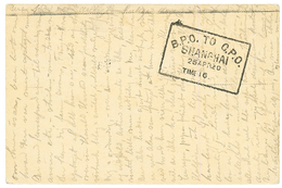 NORWAY To CHINA : 1920 P./Stat 10 Ore To SHANGHAI. Verso, Boxed B.P.O TO G.P.O / SHANGHAI. Superb. - Other & Unclassified