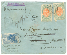 1910 1g(x2)+ 2g Canc. ADDIS-ABABA POSTES (french Type) On REGISTERED Envelope To SWITZERLAND. Scarce. Vf. - Etiopía