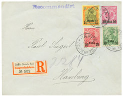 JAFFA - GERMAN P.O : 1902 P/Stat 20p + 10p+ 20p+ 1P 1/4 Canc. JAFFA Sent REGISTERED To HAMBURG. Vvf. - Palestina