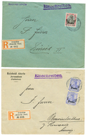 JERUSALEM - GERMAN P.O : 1912 1P On 20pf(x2) On REGISTERED Cover To SWITZERLAND And 1913 2P On 40pf On REGISTERED Cover  - Palestine