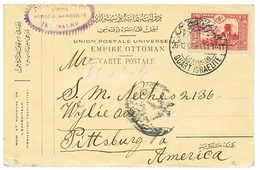 1915 TURQUIE 20p Canc. (JERUSALEM) QUARTIER ISRAELITE On Card To PITTSBURG (USA). Vvf. - Palestine
