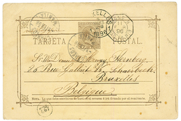 PHILIPPINES : 1896 P./Stat 5c Canc. CORREOS MANILA + LIGNE N PAQ FR To BELGIUM. Vvf. - Philippinen