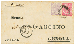 1887 STRAITS SETTLEMENTS 2c + 6c On Envelope From SINGAPORE Via BRINDISI To ITALY. Vf. - Straits Settlements