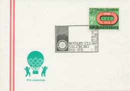 ÖSTERREICH 1976, SST ROTARY CLUB: 5010 SALZBURG 50 Jahre Rotary Club - Rotary, Lions Club