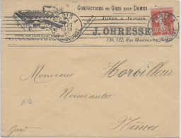 1910 - ENVELOPPE PUB DECOREE (JUPES ET JUPONS) à PARIS - Covers & Documents