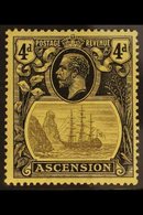 1924-33 4d Grey-black And Black/yellow "Broken Mainmast" Variety, SG 15a, Fine Mint. For More Images, Please Visit Http: - Ascension