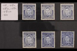 1937-40 3D BLUES COMPLETE. A Never Hinged Mint Group Of The Different 3d Blue King George VI Definitive Stamps With The  - Altri & Non Classificati