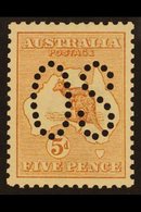 OFFICIAL 1913 5d Chestnut With Large "OS" Puncture, SG O7, Never Hinged Mint, A Beautiful Stamp. For More Images, Please - Sonstige & Ohne Zuordnung