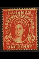 1863-7 1d Scarlet-vermilion, Wmk Crown CC, Perf.14, SG 33, Never Hinged Mint, BP Basel Certificate Accompanies. For More - Other & Unclassified