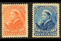 1893 20c Vermilion And 50c Blue "Widow" Pair, SG 115/6, Very Fine And Fresh Mint Og. (2 Stamps) For More Images, Please  - Sonstige & Ohne Zuordnung