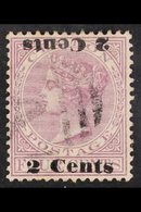 1888-90 2c On 4c Rosy Mauve SURCHARGE INVERTED ONE DOUBLE Variety, SG 210b, Fine Used. For More Images, Please Visit Htt - Ceilán (...-1947)