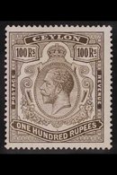 1912-25 100r Grey-black, Wmk Multi Crown CA, SG 321, Mint With Fabulous Fresh Appearance. A Beauty. For More Images, Ple - Ceilán (...-1947)