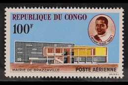 1963 100f Air Brazzaville Town Hall (Yvert 11, SG 27), Never Hinged Mint, Fresh & Scarce. For More Images, Please Visit  - Otros & Sin Clasificación