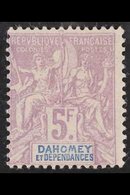 DAHOMEY 1901-1905 5f Mauve & Pale Blue, Yv 17, SG 17, Fine Mint With Expertizing Marks To Rear For More Images, Please V - Otros & Sin Clasificación