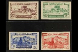 LEBANON 1945 Castles Complete IMPERF Set (Yvert 193/96, SG 290/93), Superb Mint Mostly Never Hinged, Fresh. (4 Stamps) F - Autres & Non Classés