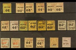 MARTINIQUE 1888-1904 MINT SELECTION On A Stock Card. A Useful Surcharged Selection Of Postal & Postage Due Issues. Some  - Autres & Non Classés