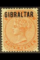 1886 4d Orange-brown Overprinted, SG 5, Fine Mint. For More Images, Please Visit Http://www.sandafayre.com/itemdetails.a - Gibraltar