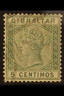 1889-1896 5c Green "BROKEN M" Variety, SG 22a, Fine Used For More Images, Please Visit Http://www.sandafayre.com/itemdet - Gibraltar