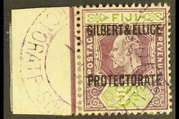 1911 5d Purple And Olive, Overpinted, SG 5, Superb Marginal Example Cancelled In Violet. For More Images, Please Visit H - Gilbert & Ellice Islands (...-1979)