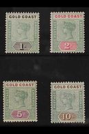 1898 1s To 10s High Values, SG 31/4, Very Fine And Fresh Mint. (4 Stamps) For More Images, Please Visit Http://www.sanda - Gold Coast (...-1957)